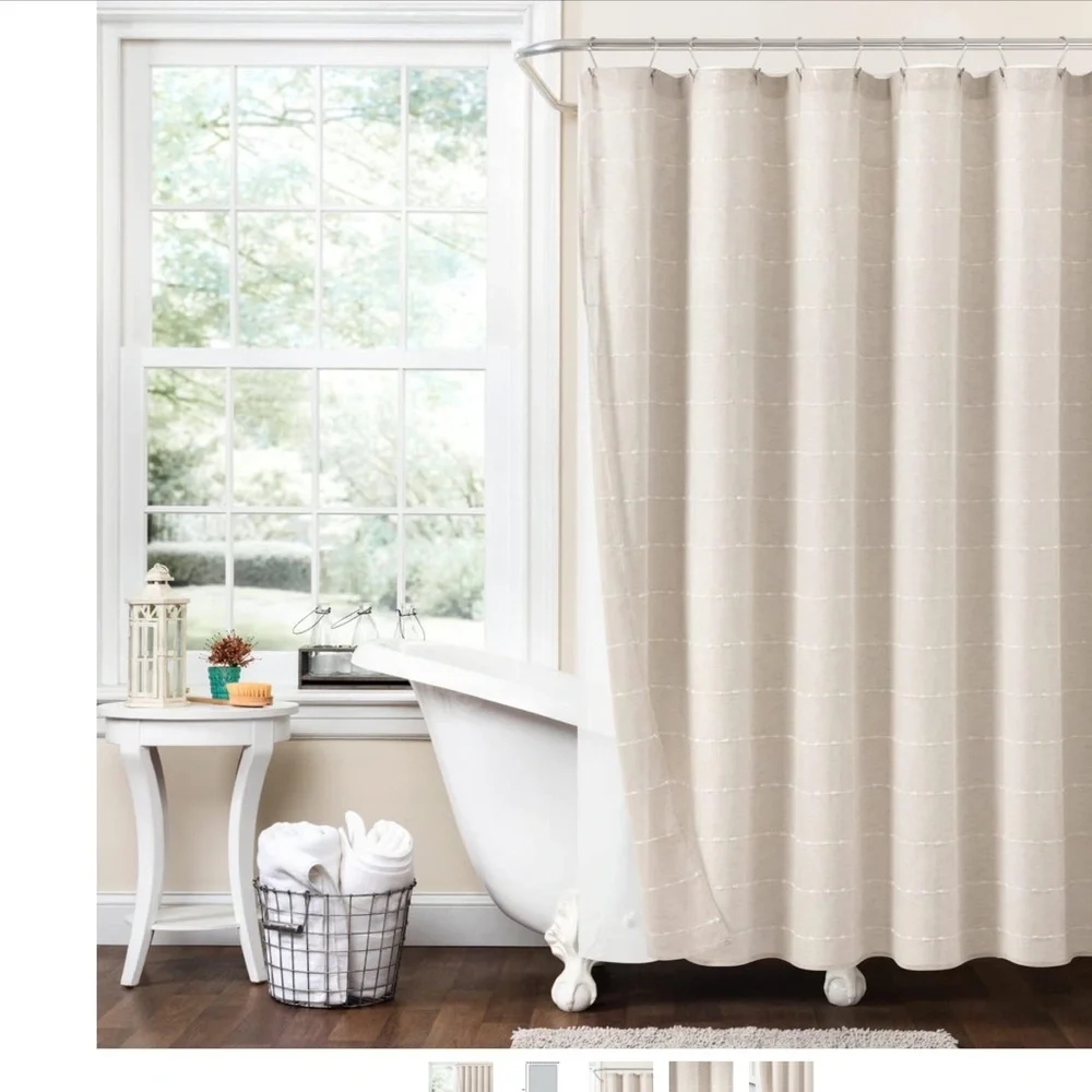 Stylish Farmhouse Textured Sheer Shower Curtain
